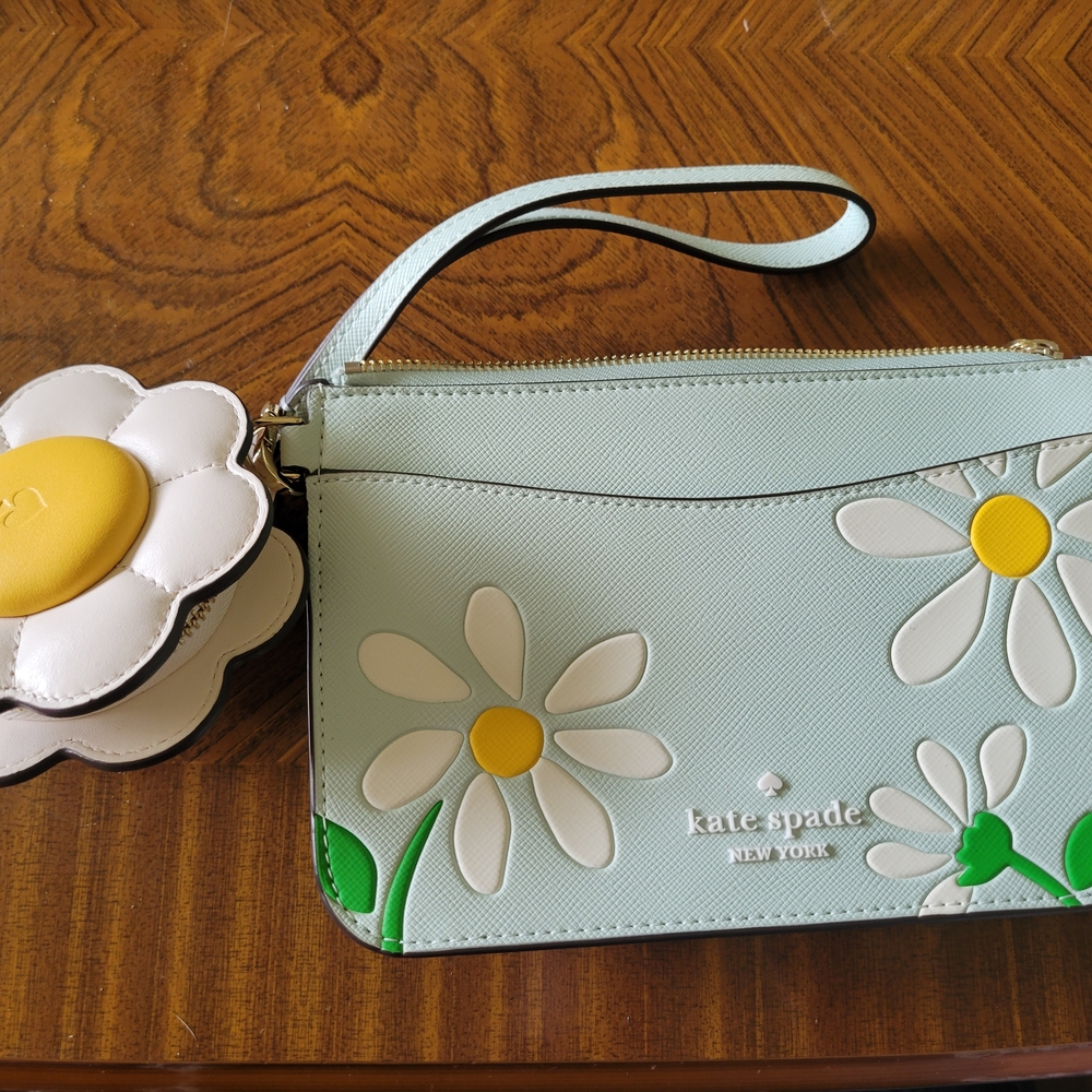 Kate Spade Blue Floral Wristlet